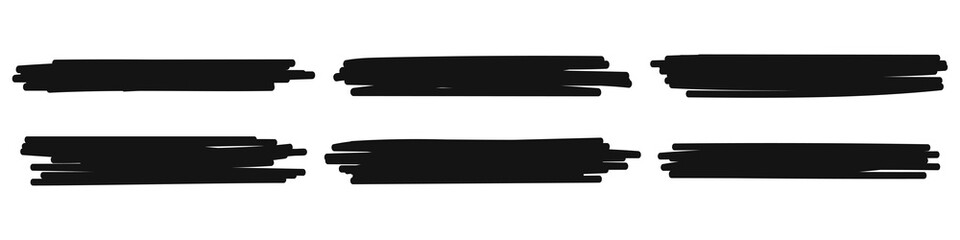 Fototapeta premium Set of hand drawn brush strokes, stains for backdrops. Grunge stripes. Vector illustration