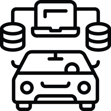Self driving Car Data Storage Concept Vector Icon Design, Autonomous driverless vehicle Symbol, Robo car Sign, Automated driving system stock illustration