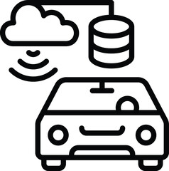 Self driving data storage Concept,  Cloud Robotics Management Vector Icon Design, Autonomous driverless vehicle Symbol, Robo car Sign, Automated driving system stock illustration