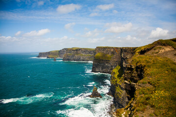 Spring landscape in Cliffs of Moher (Aillte An Mhothair), Ireland