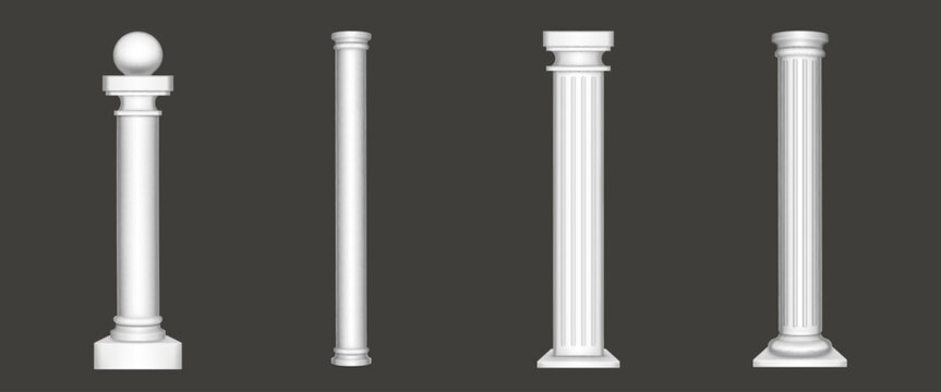 Ancient white marble greek pillars