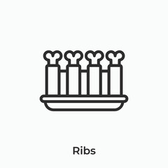 ribs icon vector sign symbol