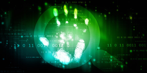 
Fingerprint Scanning Technology Concept 2d Illustration