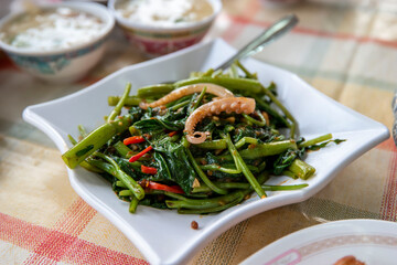 Stir Fried vegetables with squid