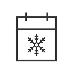 Winter calendar icon. Seasonal calendar. Vector illustration