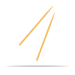 Wooden toothpick vector isolated illustration