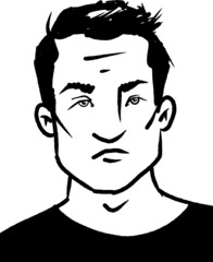 vector illustration of handsome young man isolated