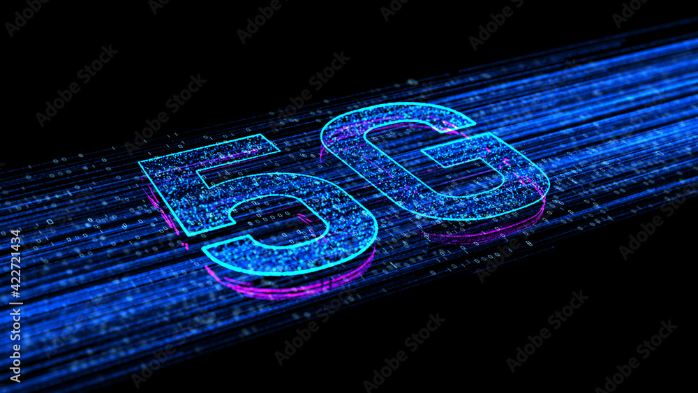 Poster 5g high speed internet connection of internet of things iot, technology network digital data and soc