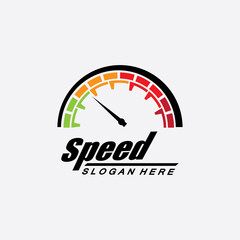 Speed logo design, silhouette speedometer symbol icon vector,speed Auto car Logo Template vector illustration icon design