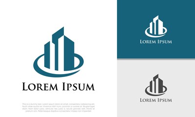 Real Estate Logo. Luxury Logo. Construction Architecture Building Logo Design Template Element	