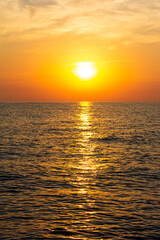 beautiful sunset on the sea in summer