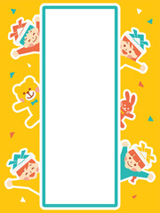 Fototapeta premium こどもの日 バナー キッズ POP 縦長 文字入れ用
