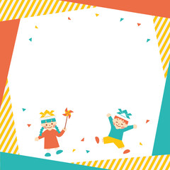 こどもの日　バナー 　キッズ　POP  正方形　文字入れ用