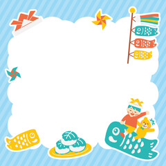 こどもの日　バナー 　キッズ　POP  正方形　文字入れ用