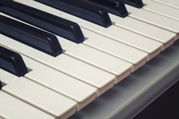 musical keys background close-up