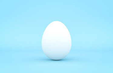 White Easter egg on isolated background. 3d rendering.