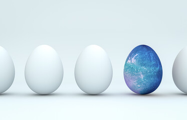 Easter eggs decoration background. 3d rendering.