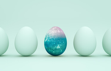 Easter eggs decoration background. 3d rendering.