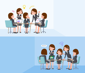flat type business women_intracerebral-meeting