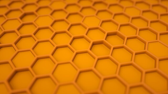 honeycomb 3D pattern background with dof and focus