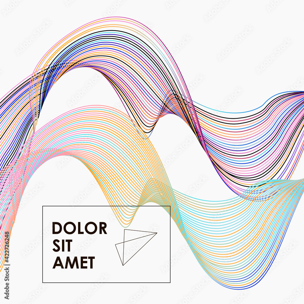 Poster colorful smooth lines on background. futuristic wallpaper. futuristic design brochure. line pattern.