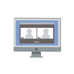 オンライン対応　オンライン面接　イラスト
