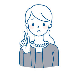 喪服を着た女性のイラスト　困る

