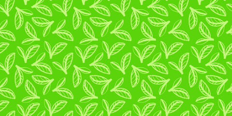 Botanical seamless pattern vector for floral textile pattern, vegetarian cooking banner. Vegan background with leaf ornament for eco store branding, green market, organic product label. Fabric design.