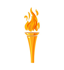 Torch icon isolated on white background. Fire. Flaming figure. Vector illustration isolated on white background.