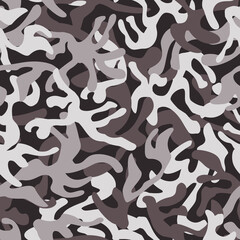 Abstract camouflage seamless pattern. Camo background, natural curved wavy shapes, forms