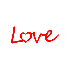 red love sentences on a white background