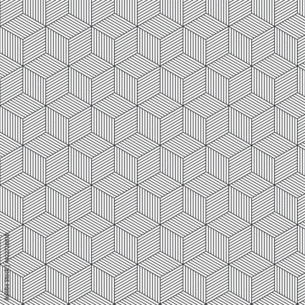 Poster vector seamless pattern of cube. cube pattern background. geometric design seamless pattern. vector 