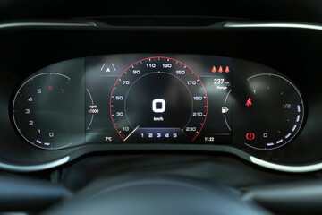 car dashboard and speedometer, odometer