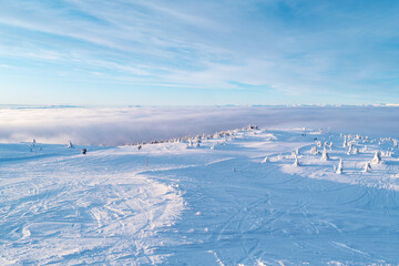 Fototapeta na wymiar Aerial view of ski resort Hafjell in Norway
