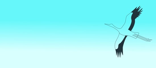 stork in the blue sky