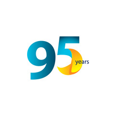 95 Years Anniversary Celebration Vector Template Design Illustration