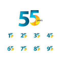 55 Years Anniversary Celebration Vector Template Design Illustration