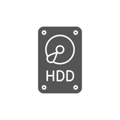 HDD card icon isolated on white background. Computer hardware symbol modern, simple, vector, icon for website design, mobile app, ui. Vector Illustration