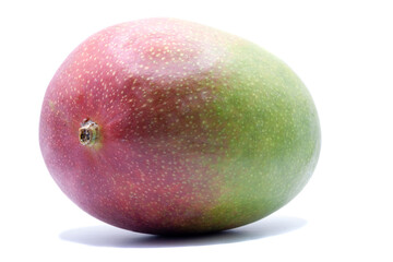 Fresh mango isolated on white background with red and green colors