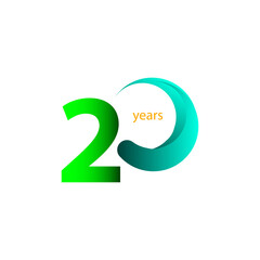 20 Years Anniversary Celebration Vector Template Design Illustration