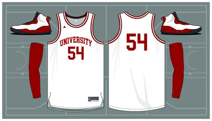 Basketball jersey template vector mockup
