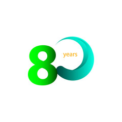 80 Years Anniversary Celebration Vector Template Design Illustration