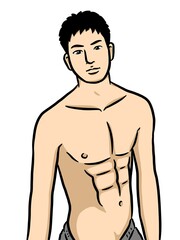 Fototapeta premium cartoon cute man on white background