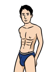 Fototapeta premium cartoon cute man on white background