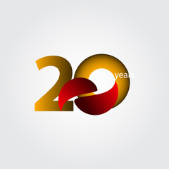 20 Years Anniversary Celebration Vector Template Design Illustration