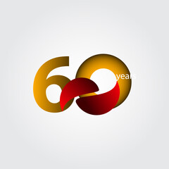 Fototapeta premium 60 Years Anniversary Celebration Vector Template Design Illustration