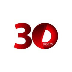 30 Years Anniversary Celebration Vector Template Design Illustration