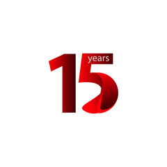 15 Years Anniversary Celebration Vector Template Design Illustration