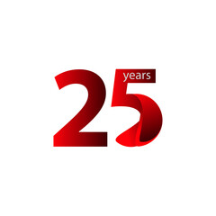 25 Years Anniversary Celebration Vector Template Design Illustration