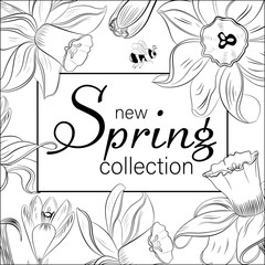 Hand drawn vector seamless pattern. Beautiful floral illustration. Drawing by hand. New spring collection banner.